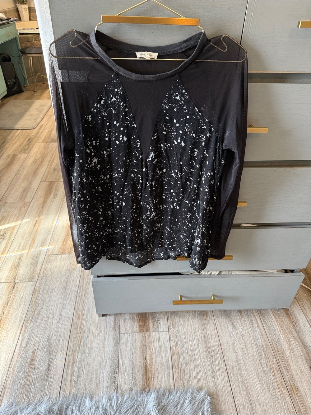 silence + noise Black Speckled Long-Sleeve Tee
